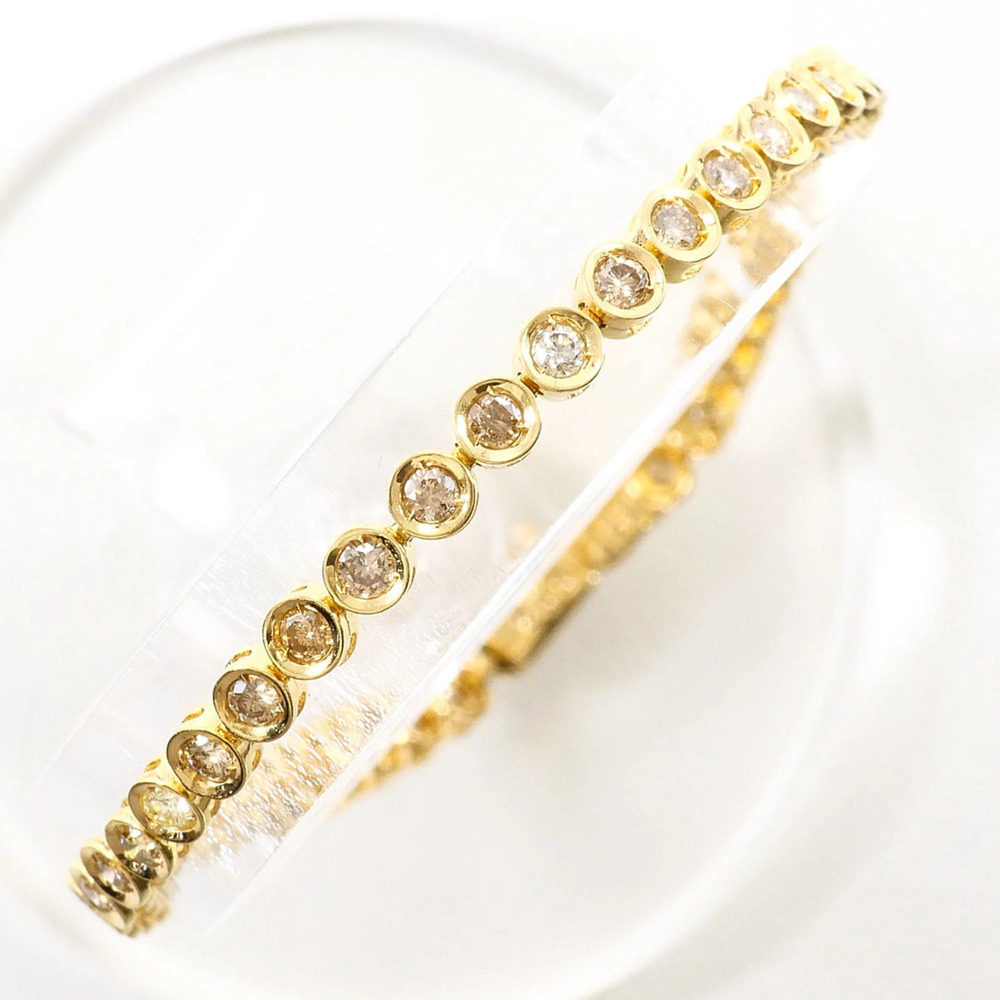 18K (18-karat) Yellow Gold Bracelet with 2.00ct Diamonds, Certificate of Auth...